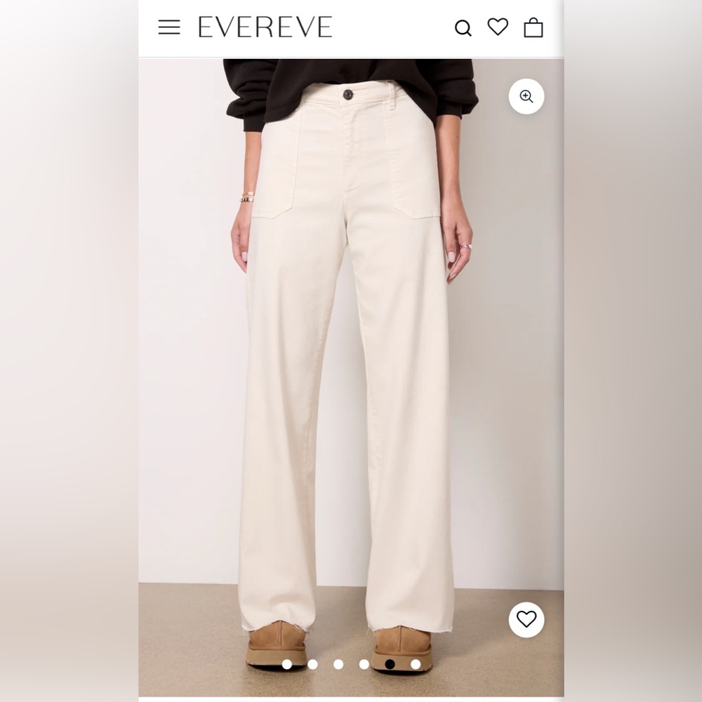 Kut from the Kloth Meg High Rise Utility Pants Ecru Cream Wide Leg Size 14 NWT - Picture 2 of 5